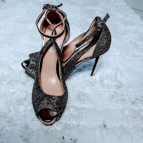 Guess Shoes - Guess Platform Pumps Sparkle with Gold Toe Heel 7M